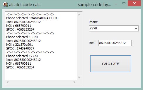 Alcatel Code Calculator. Калькулятор кодов разблокировки для телефонов Alcatel.